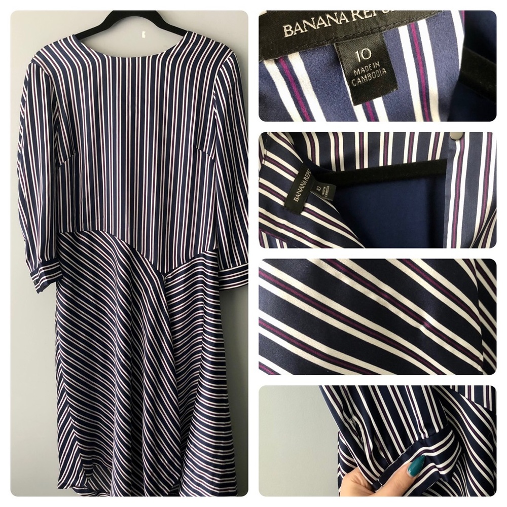 Banana Republic Striped Asymmetrical Dress
